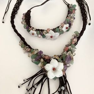 Handcrafted Braided String Rope Necklace Set